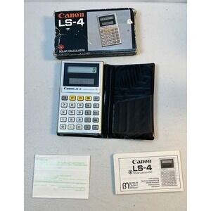 Vintage Canon Solar Calculator LS-4 With Box And Manual